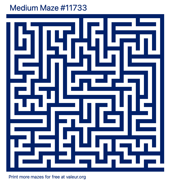 Free Printable Medium Maze number 11733