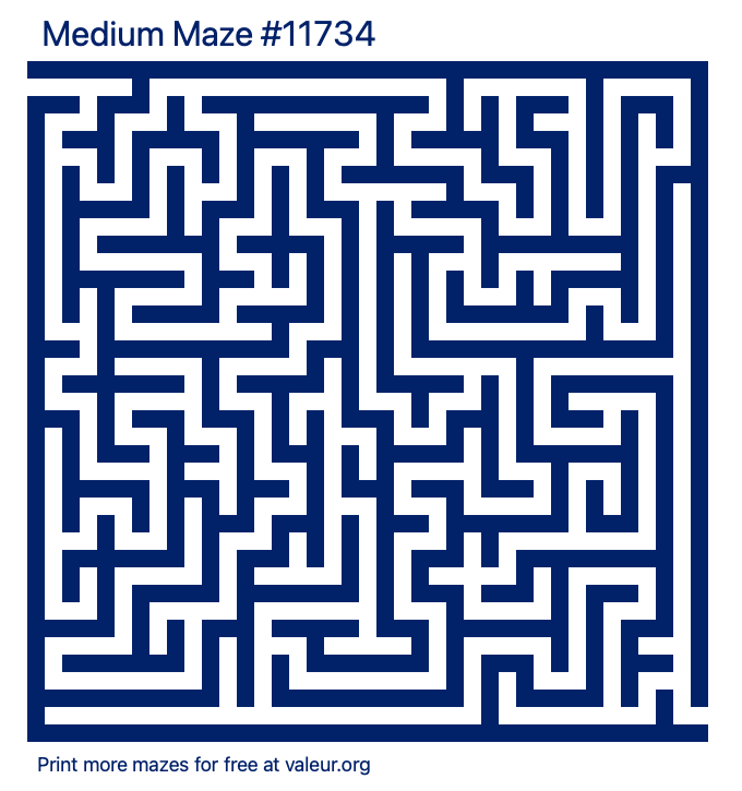 Free Printable Medium Maze number 11734