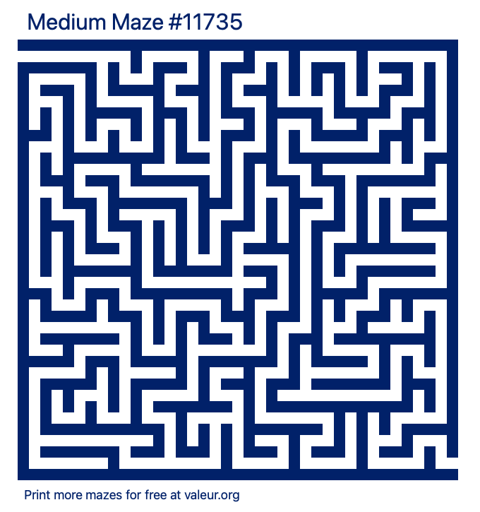 Free Printable Medium Maze number 11735