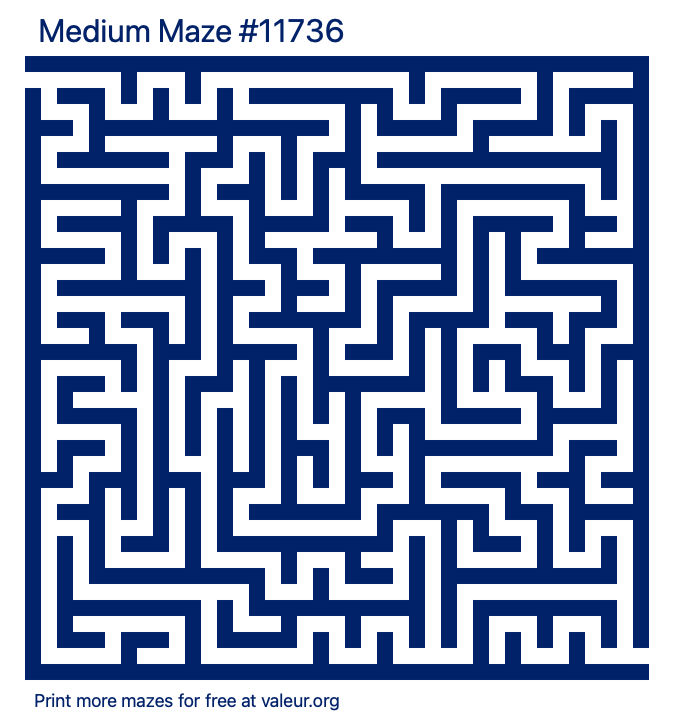 Free Printable Medium Maze number 11736