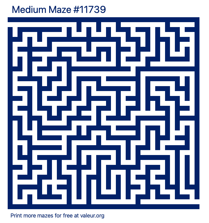 Free Printable Medium Maze number 11739