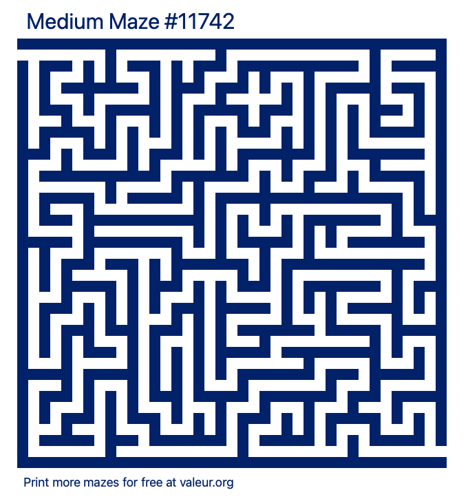 Free Printable Medium Maze number 11742