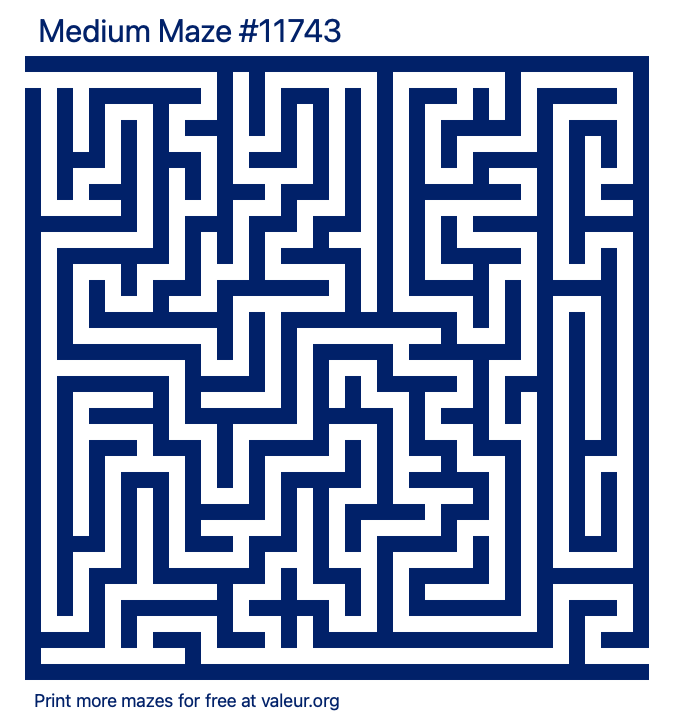 Free Printable Medium Maze number 11743