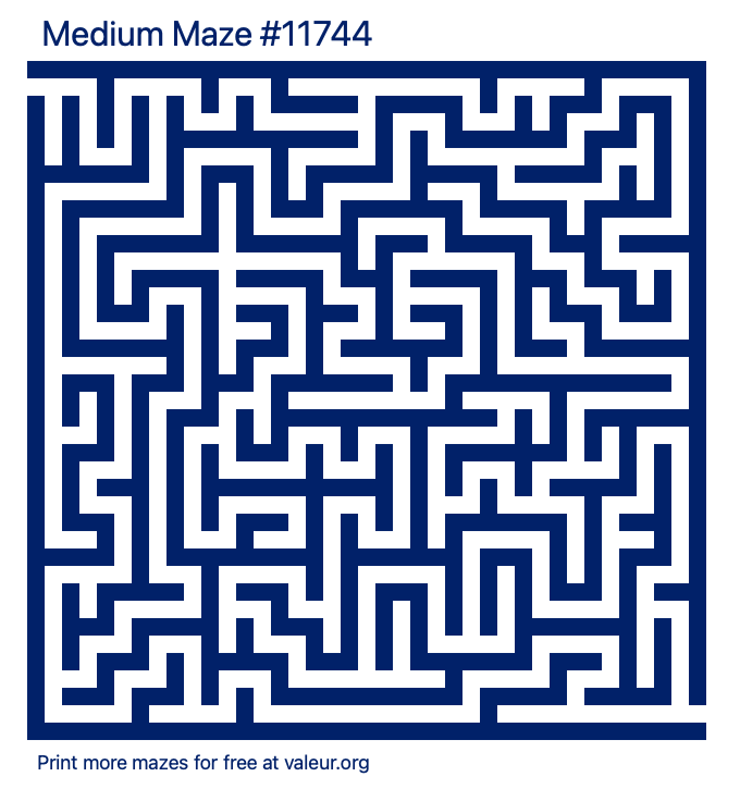 Free Printable Medium Maze number 11744