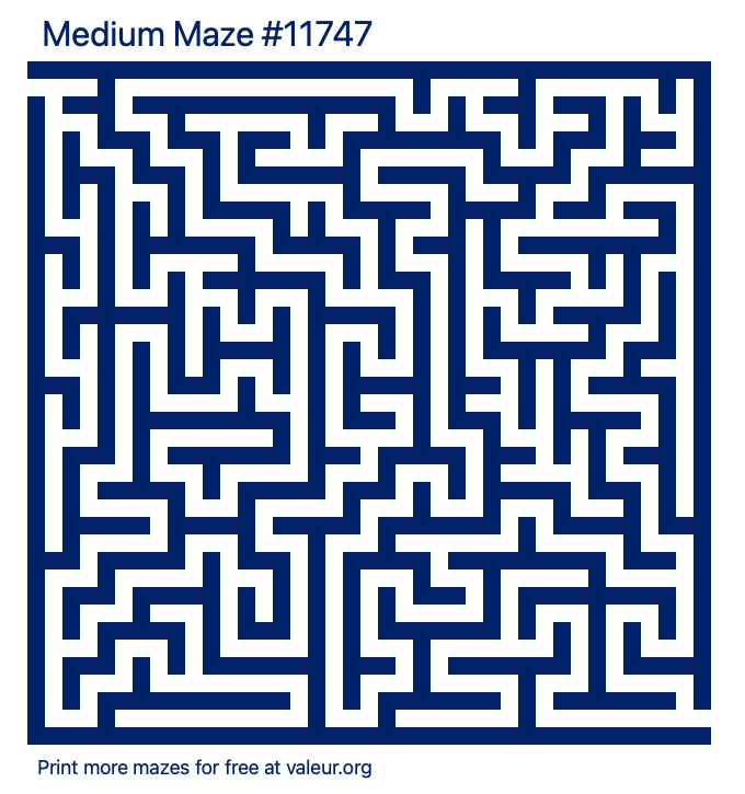 Free Printable Medium Maze number 11747