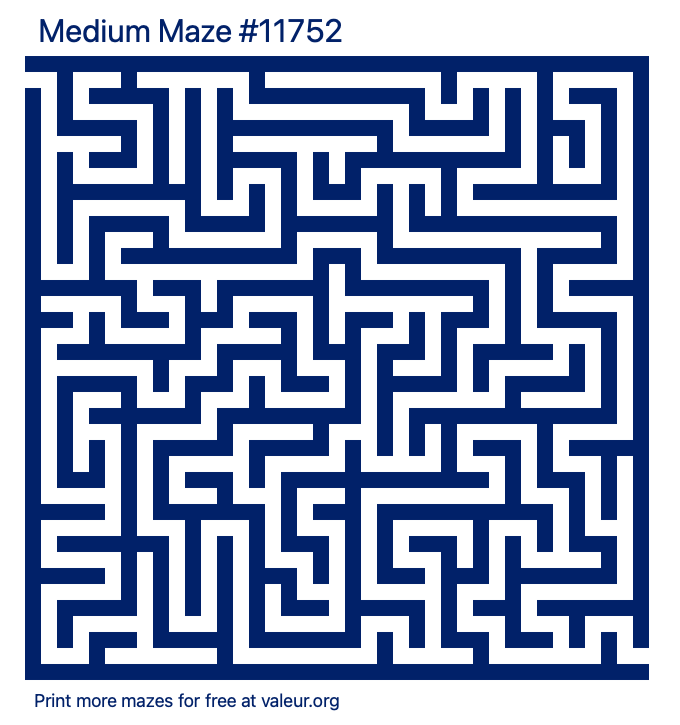 Free Printable Medium Maze number 11752