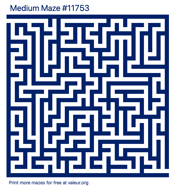 Free Printable Medium Maze number 11753