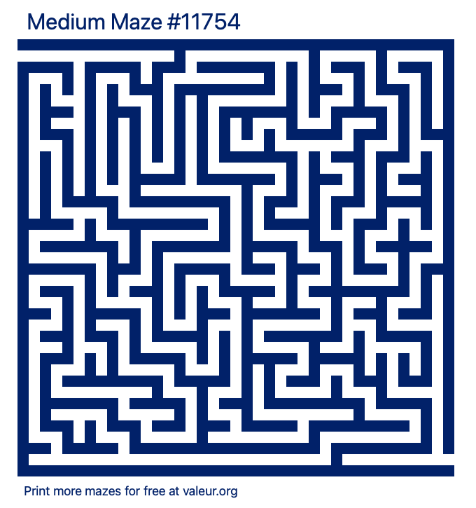 Free Printable Medium Maze number 11754