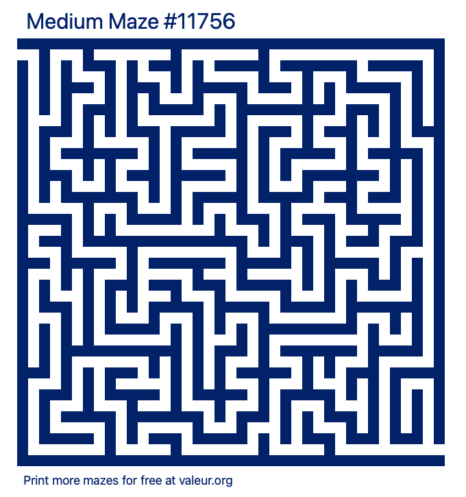 Free Printable Medium Maze number 11756