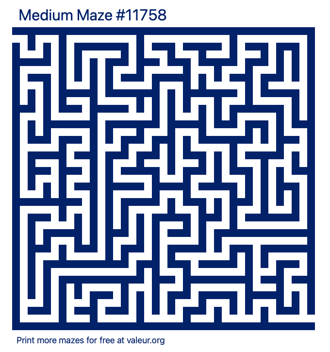 Free Printable Medium Maze number 11758