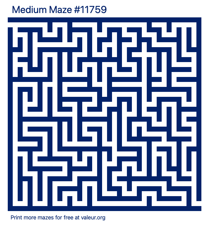 Free Printable Medium Maze number 11759