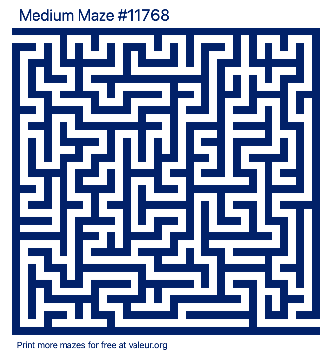 Free Printable Medium Maze number 11768