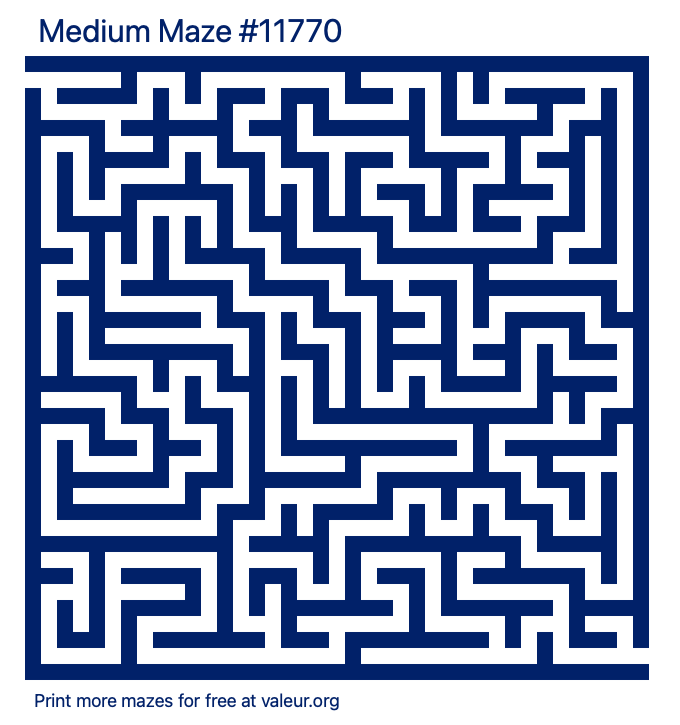 Free Printable Medium Maze number 11770