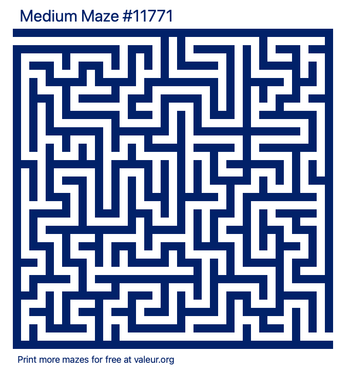 Free Printable Medium Maze number 11771