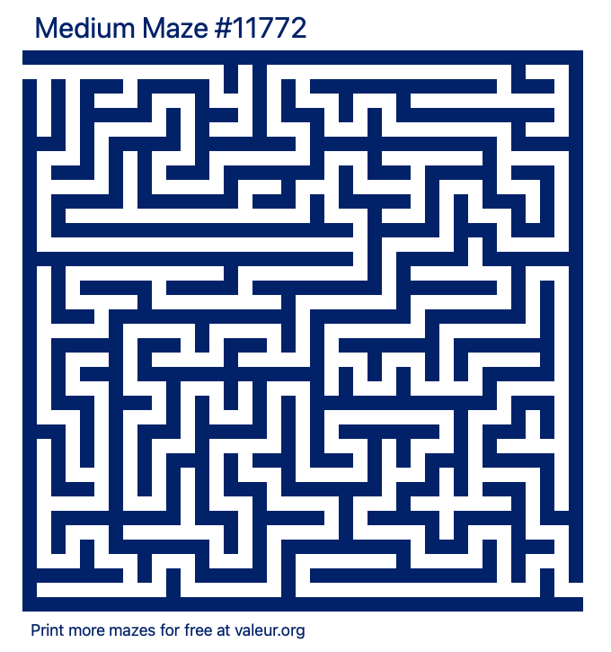 Free Printable Medium Maze number 11772