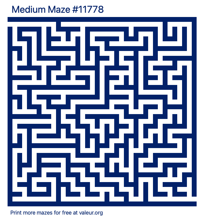 Free Printable Medium Maze number 11778