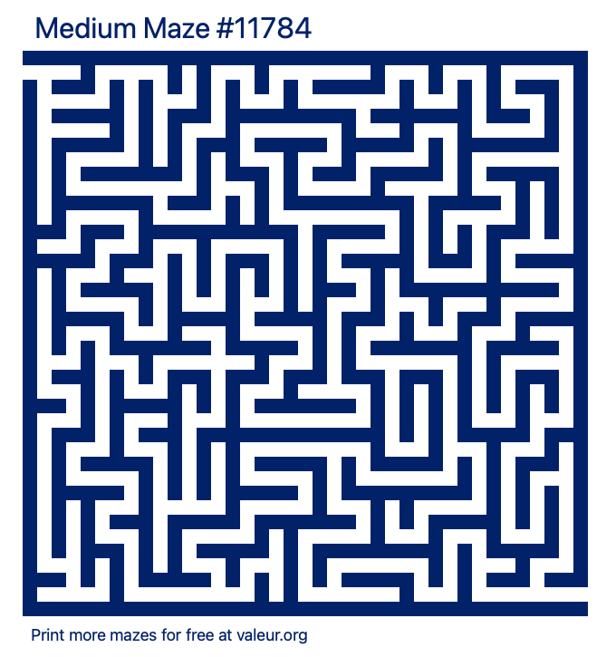 Free Printable Medium Maze number 11784
