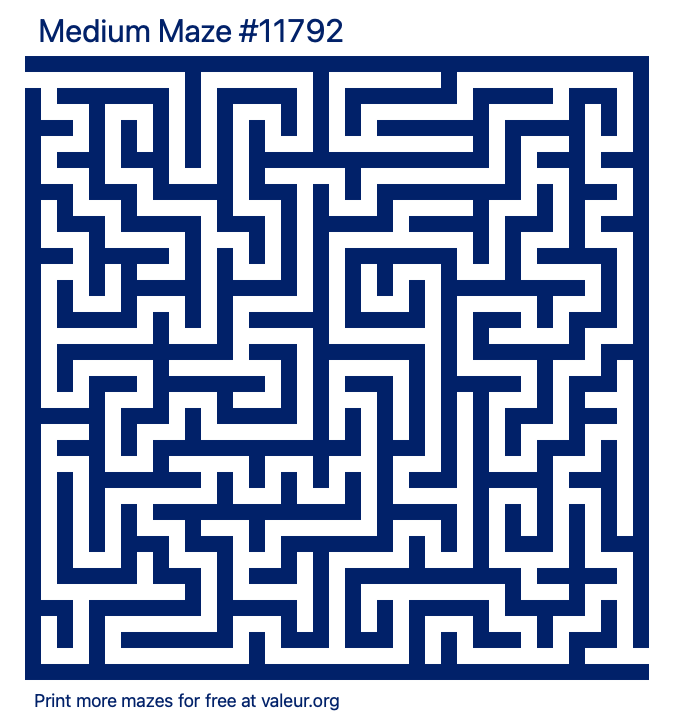 Free Printable Medium Maze number 11792