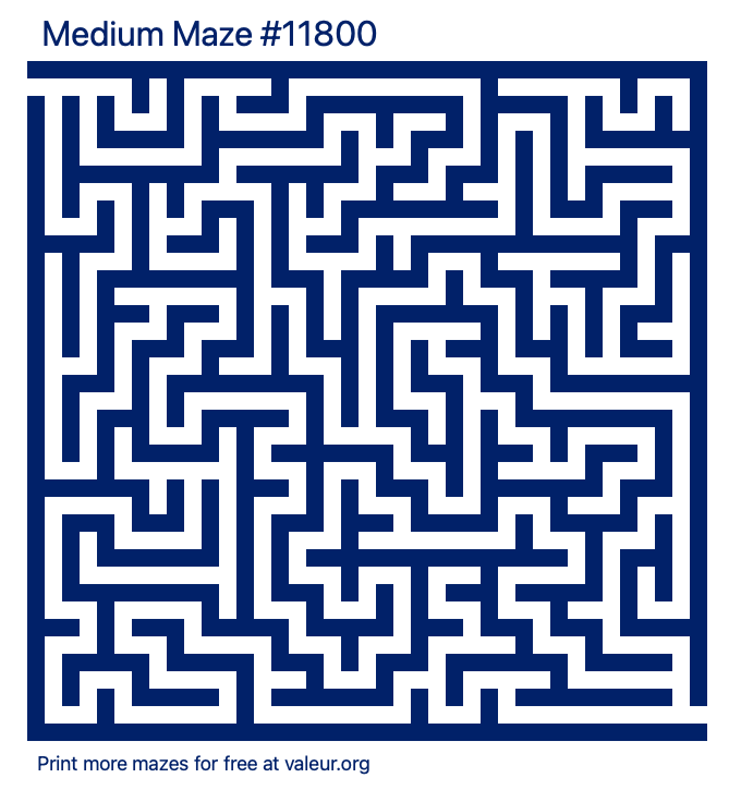Free Printable Medium Maze number 11800