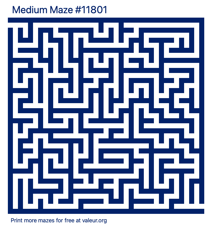 Free Printable Medium Maze number 11801