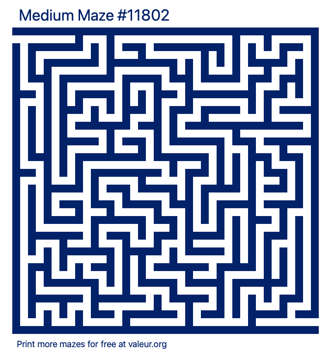 Free Printable Medium Maze number 11802