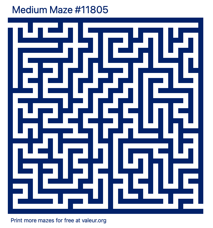 Free Printable Medium Maze number 11805