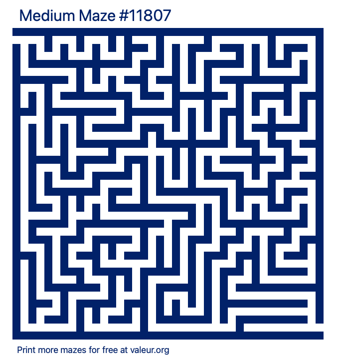 Free Printable Medium Maze number 11807