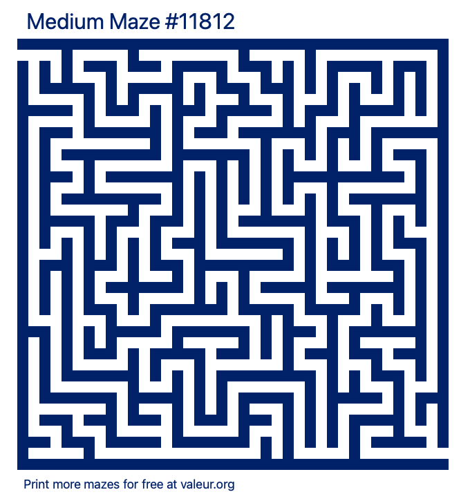 Free Printable Medium Maze number 11812