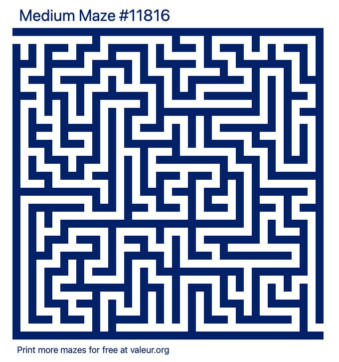 Free Printable Medium Maze number 11816