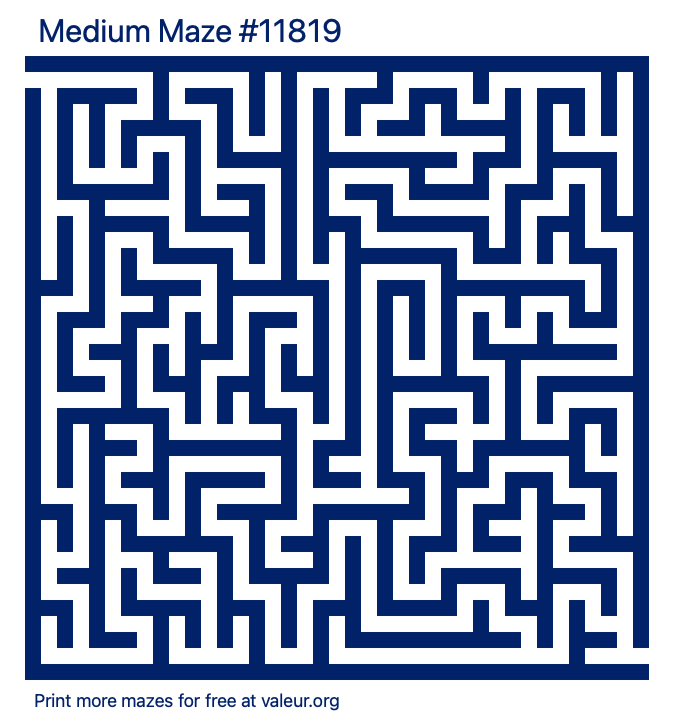 Free Printable Medium Maze number 11819