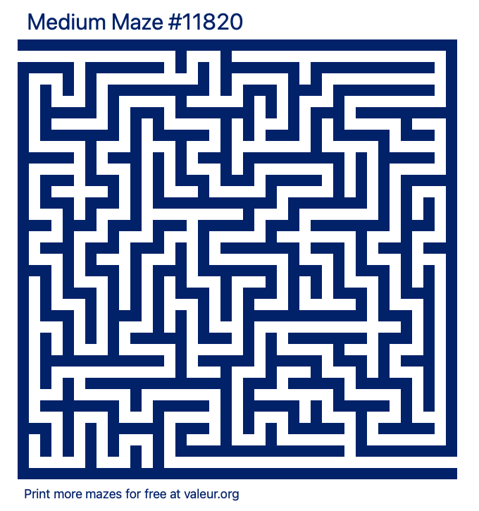 Free Printable Medium Maze number 11820