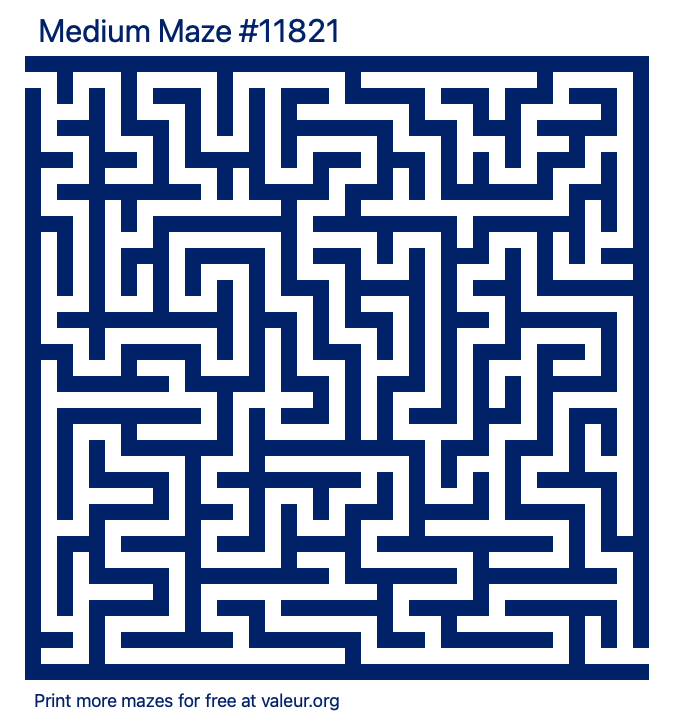Free Printable Medium Maze number 11821