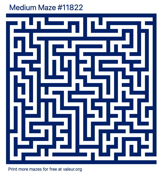 Free Printable Medium Maze number 11822