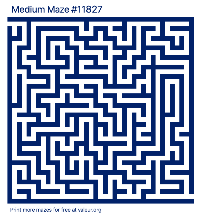 Free Printable Medium Maze number 11827