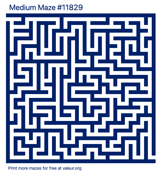 Free Printable Medium Maze number 11829