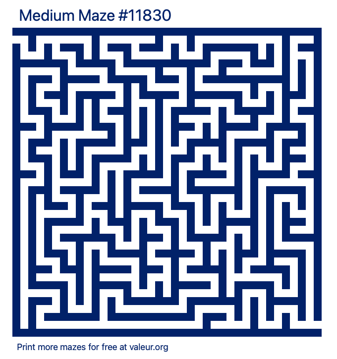 Free Printable Medium Maze number 11830
