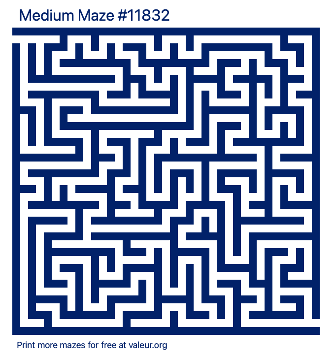 Free Printable Medium Maze number 11832