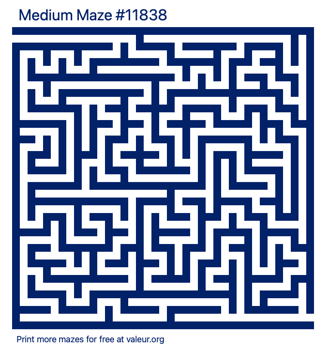 Free Printable Medium Maze number 11838