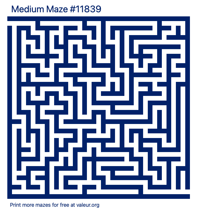 Free Printable Medium Maze number 11839