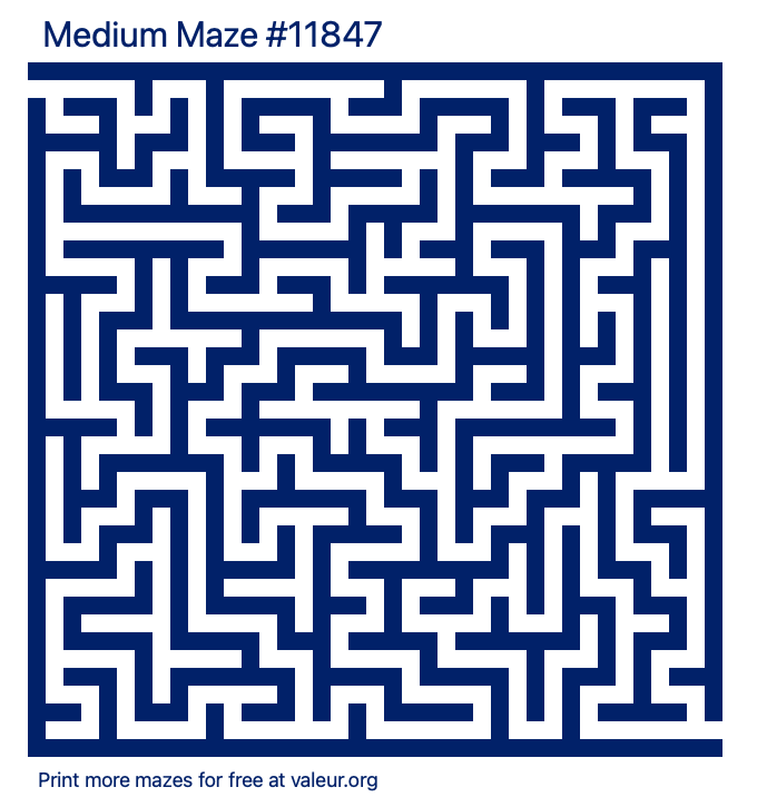 Free Printable Medium Maze number 11847