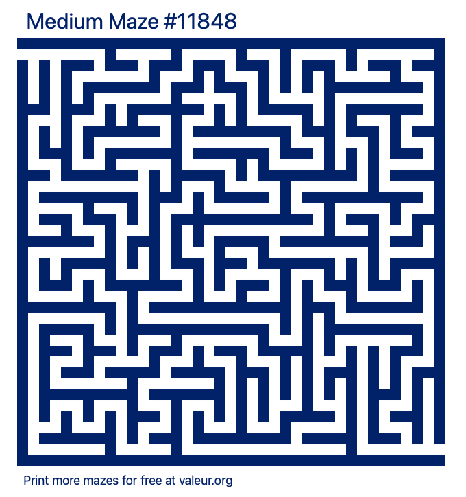 Free Printable Medium Maze number 11848