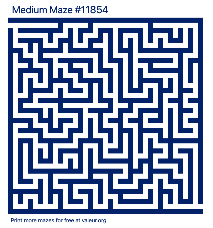 Free Printable Medium Maze number 11854