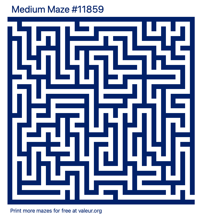 Free Printable Medium Maze number 11859