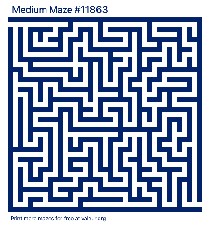 Free Printable Medium Maze number 11863
