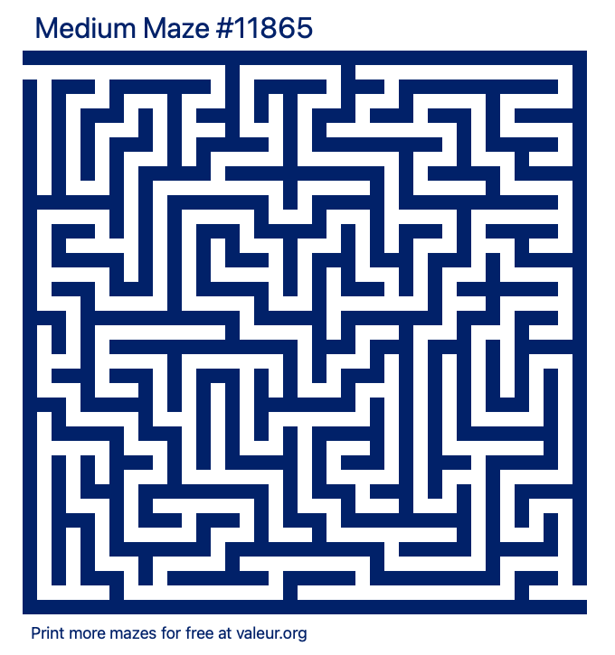 Free Printable Medium Maze number 11865