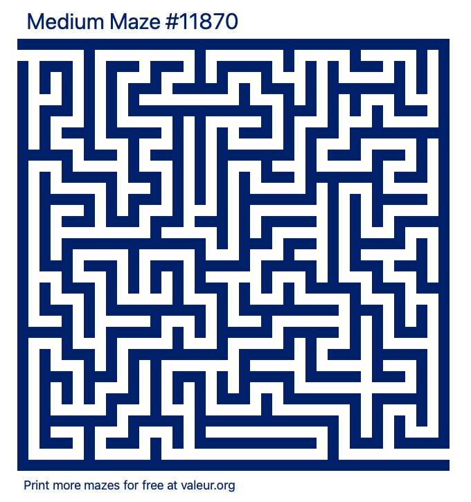 Free Printable Medium Maze number 11870