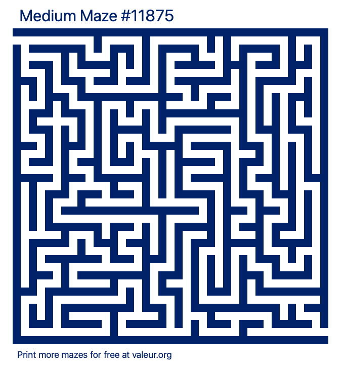 Free Printable Medium Maze number 11875