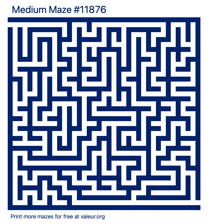 Free Printable Medium Maze number 11876