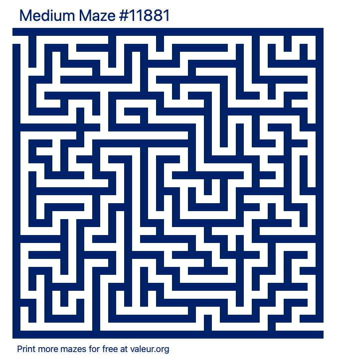 Free Printable Medium Maze number 11881