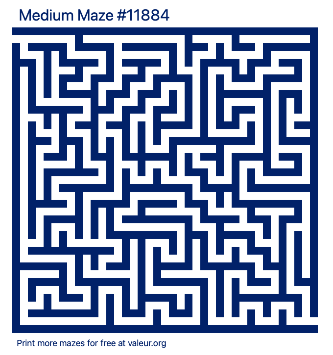 Free Printable Medium Maze number 11884